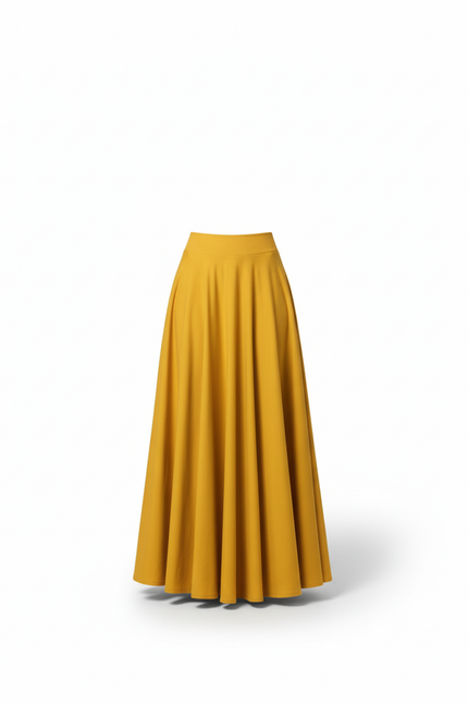 Jupe Longue Évasée Ocre Chic