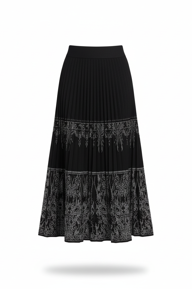 Jupe Longue Plissée Noire Chic