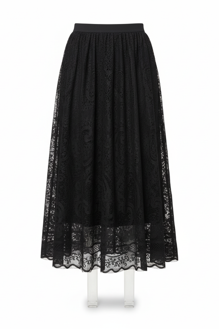 Jupe Dentelle Noire Longue
