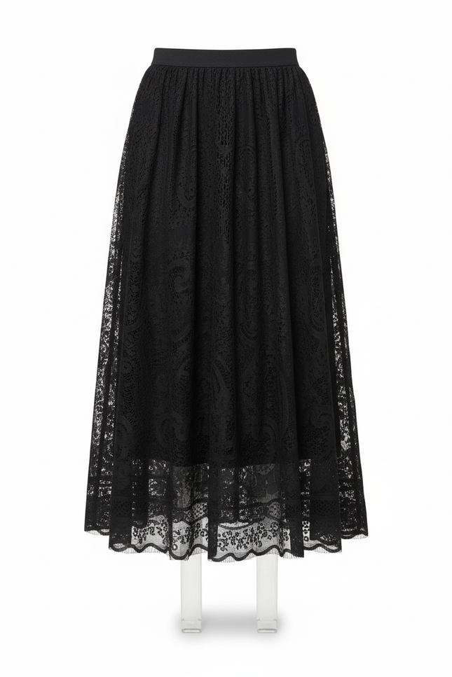 Jupe Dentelle Noire Longue