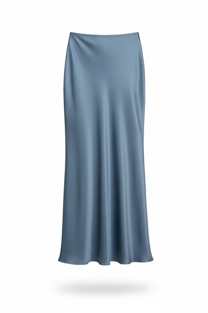 Jupe Longue Bleu Satinée Élégante