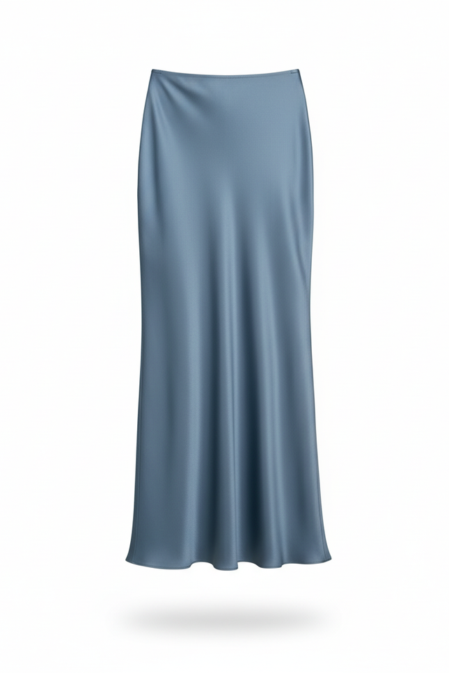 Jupe Longue Bleu Satinée Élégante
