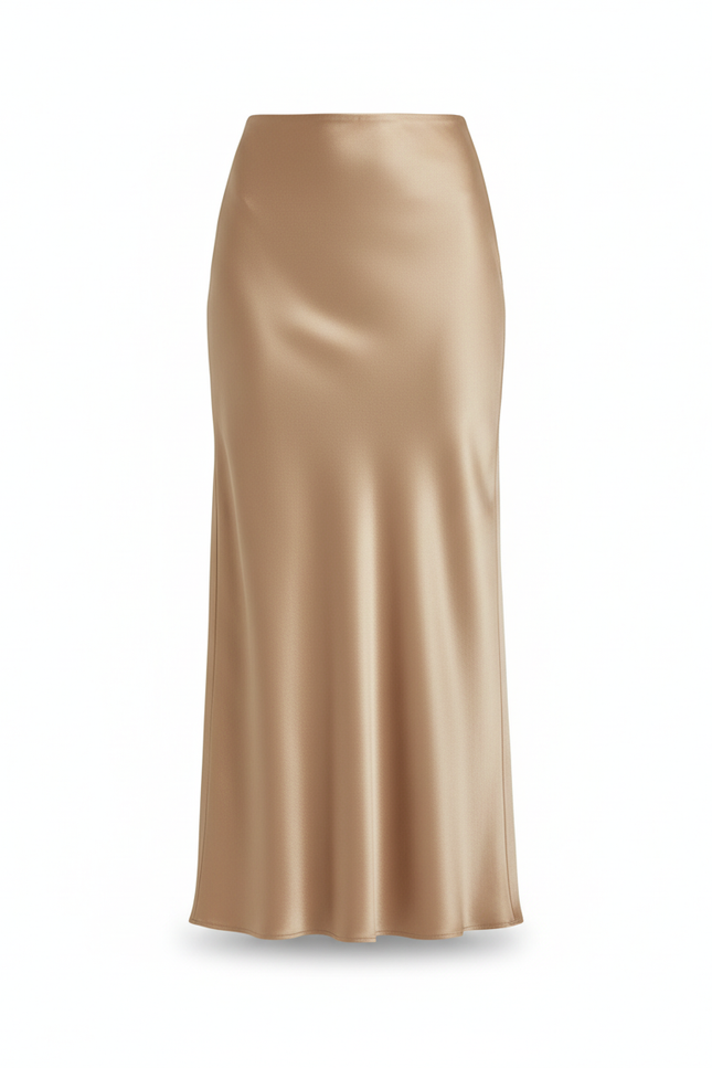 Jupe Longue Satin Doré