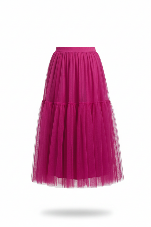 Jupe Longue Rose Fluo