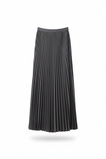 Jupe Longue Plissée Simili Cuir