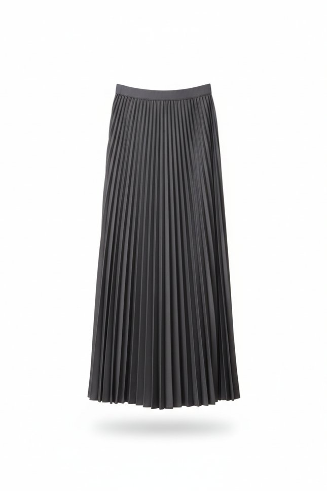 Jupe Longue Plissée Simili Cuir