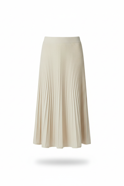 Jupe Longue Crème Plissée Élégante
