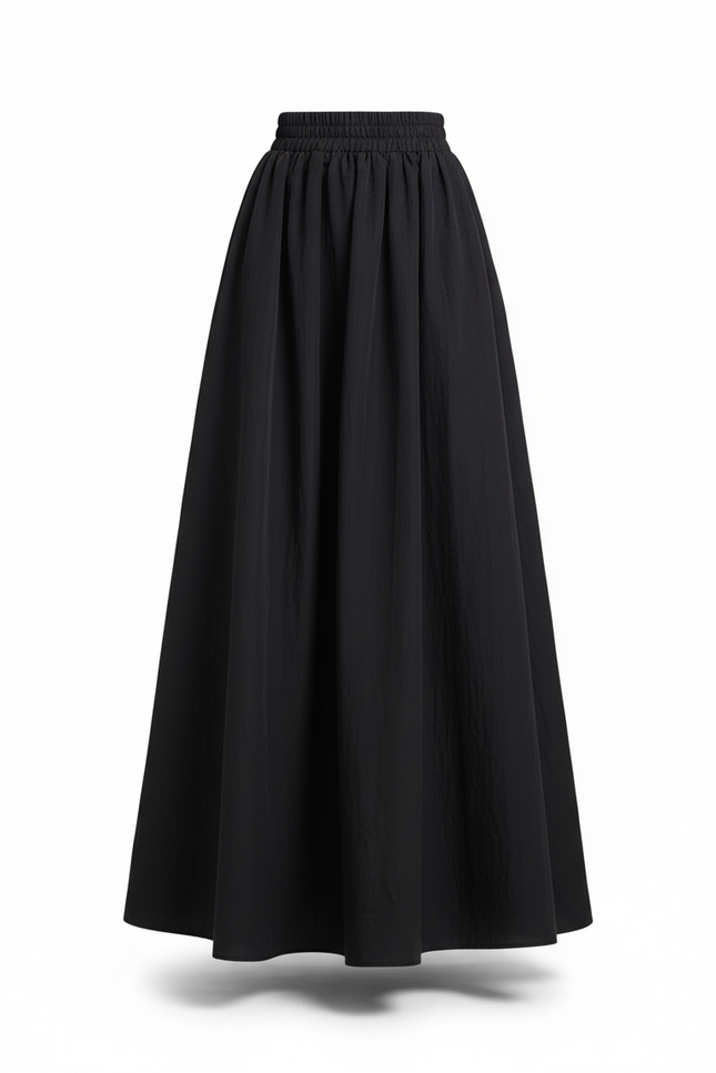 Jupe Longue Noire Évasée Chic