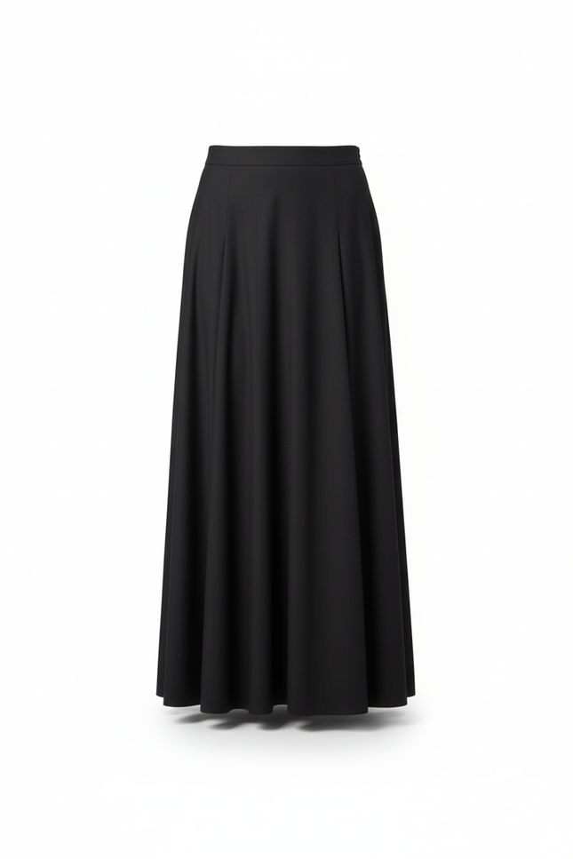 Jupe Longue Noire Fluide Élégante Mode