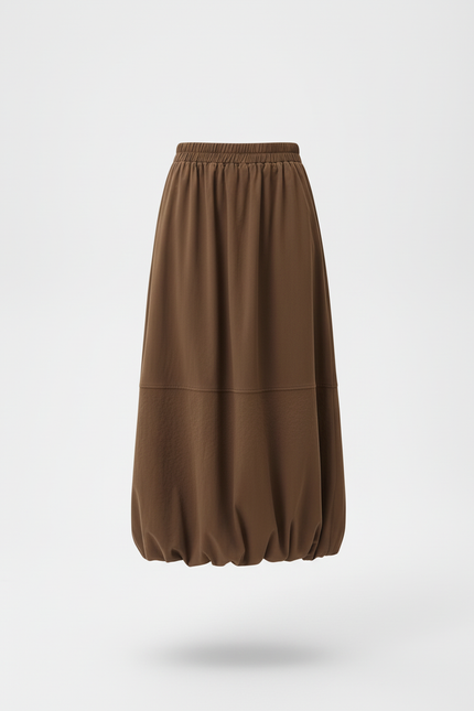 Jupe Longue Marron Bouffante Élégante