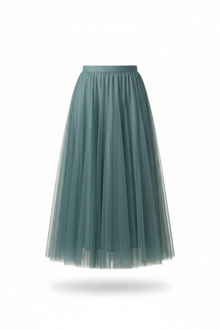 Jupe Longue Tulle Vert D'Eau