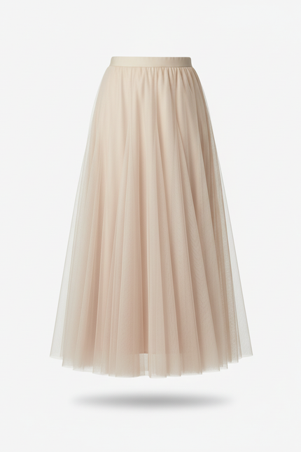 Jupe Longue Tulle Plissée Fluide