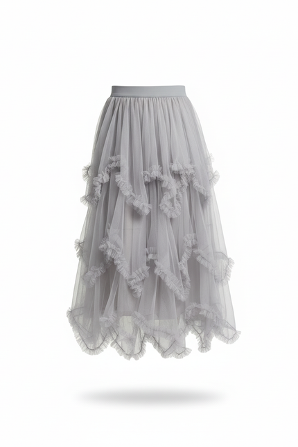 Jupe Grise Mi-Longue