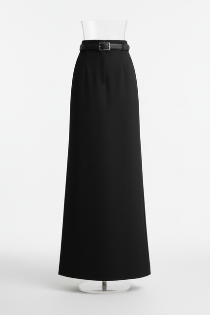 Jupe Noire Droite Longue