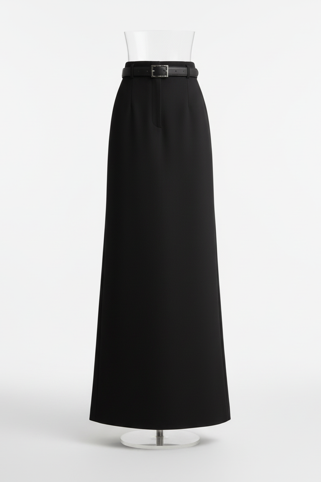 Jupe Noire Droite Longue
