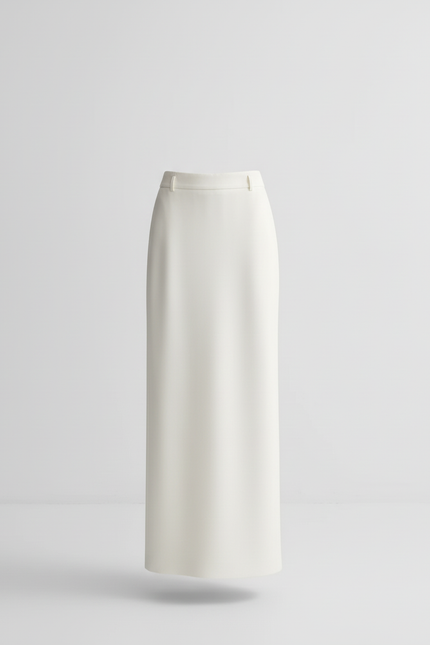 Jupe Longue Crème Droite Élégante