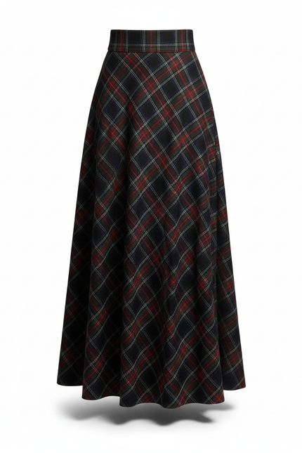 Jupe Longue A Carreaux Rouge