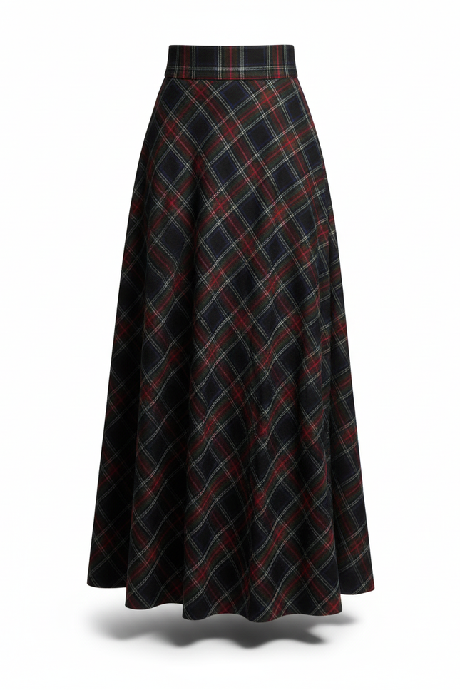 Jupe Longue A Carreaux Rouge