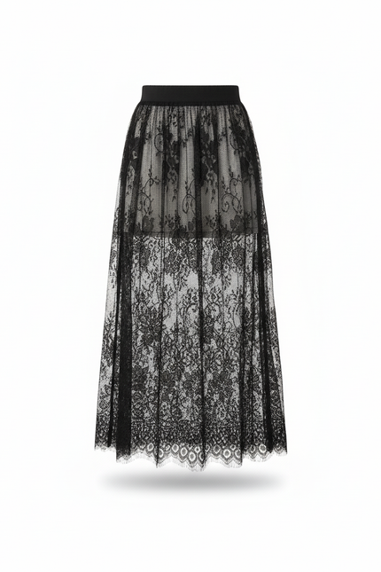 Jupe Longue Noire Taille Élastiquée