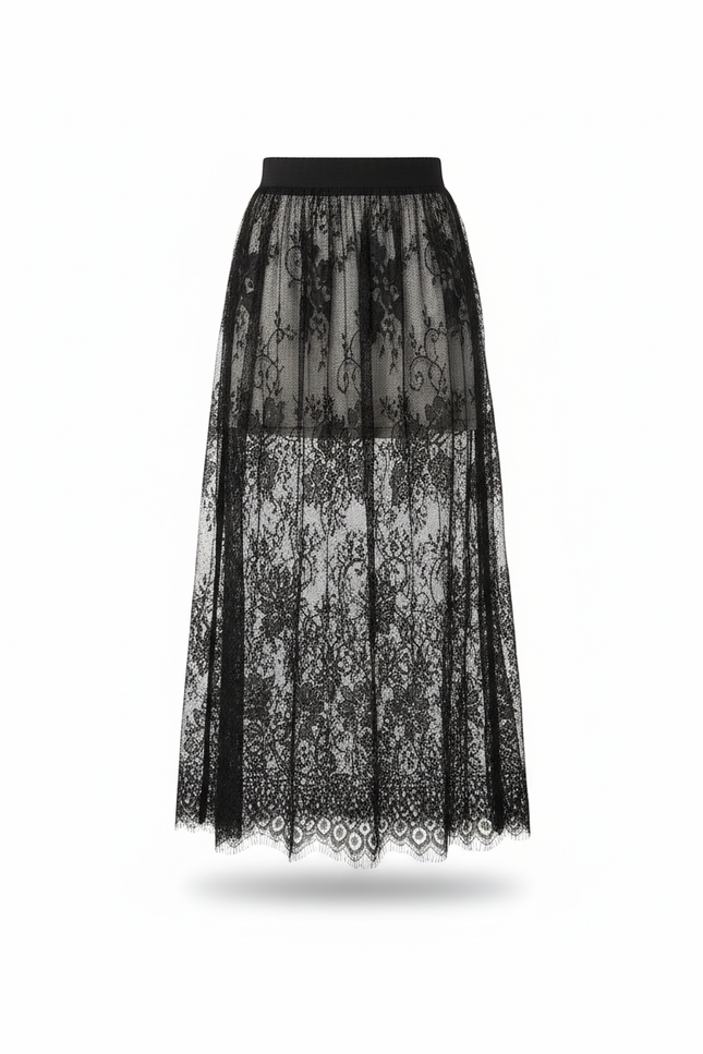 Jupe Longue Noire Taille Élastiquée