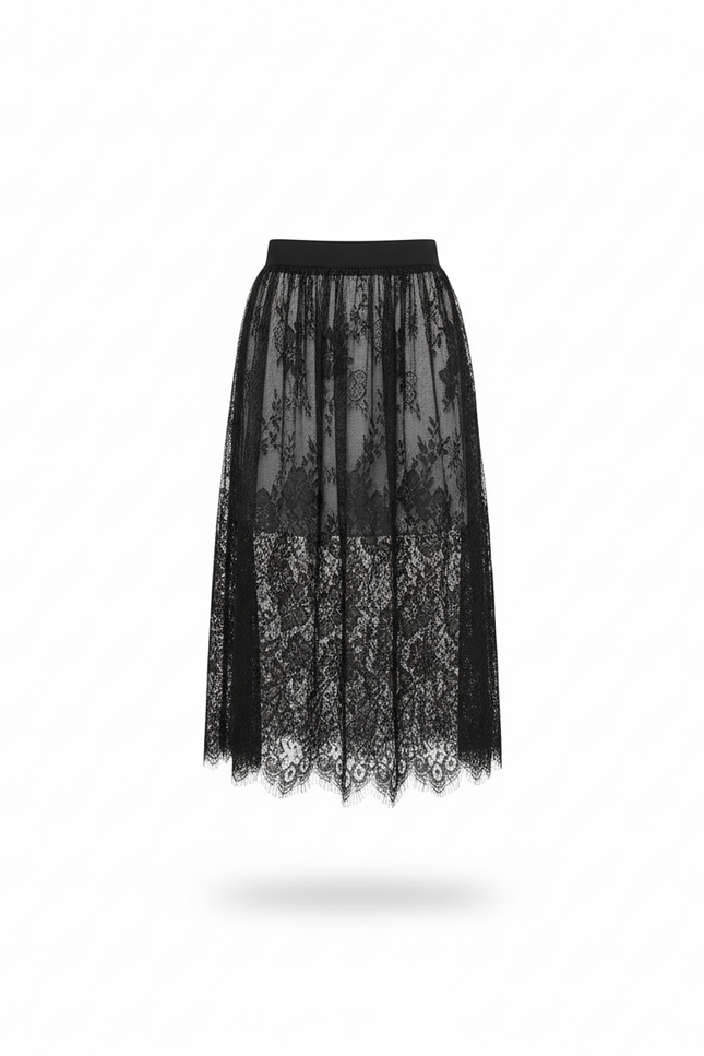 Jupe Noire Voile Longue