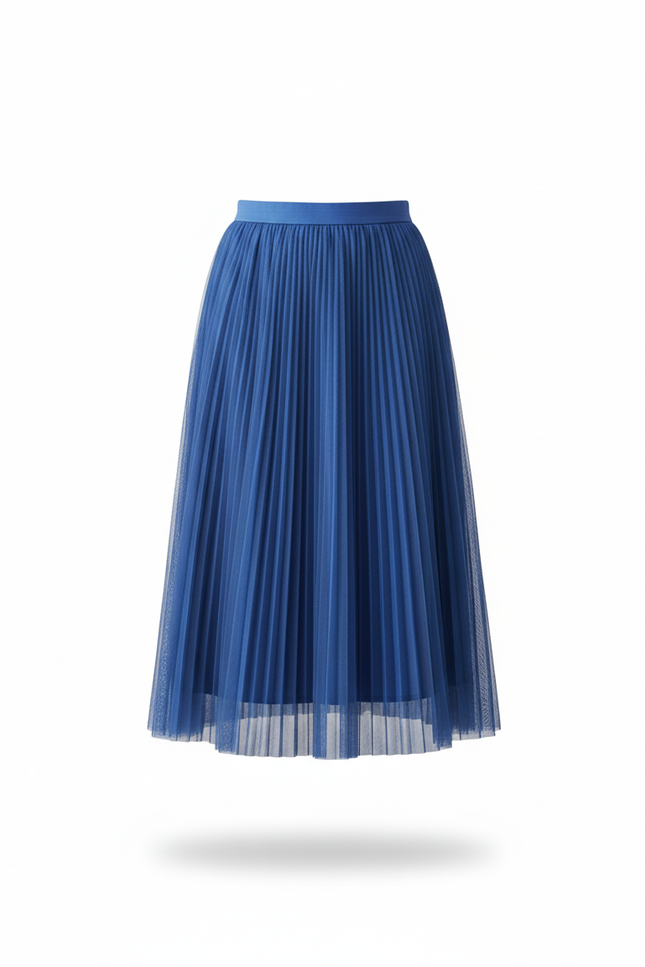 Jupe Longue Bleue Plissée Élégante Chic