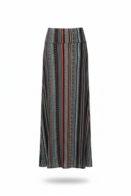 Jupe Longue Motif Geometrique