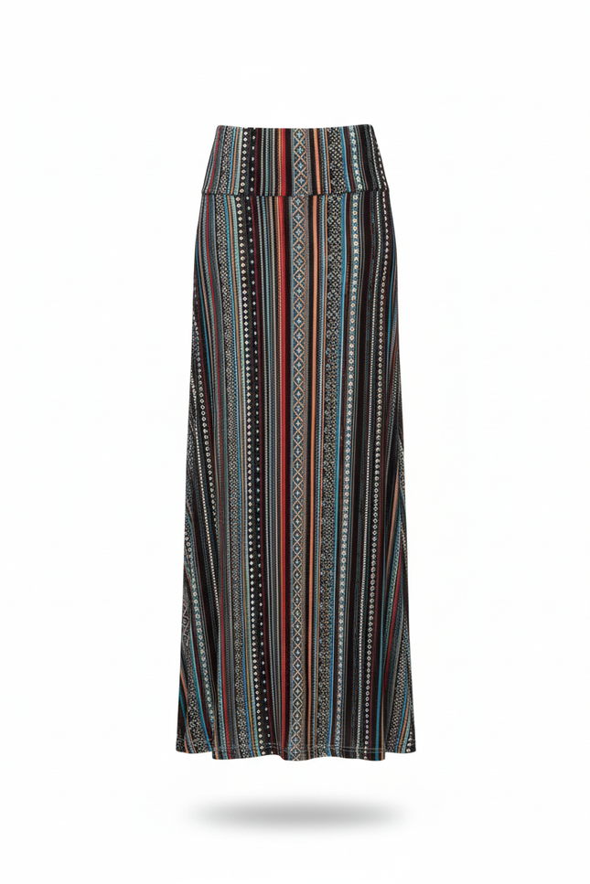 Jupe Longue Motif Geometrique