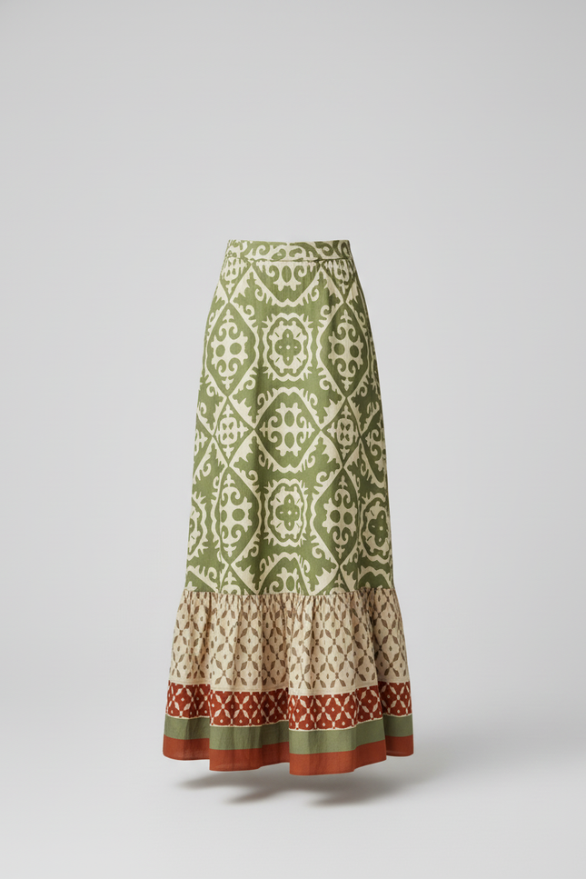 Jupe Longue Boheme Verte