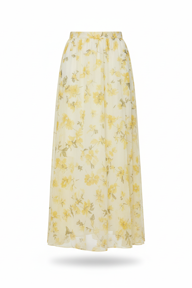 Jupe Longue Jaune Fleurie