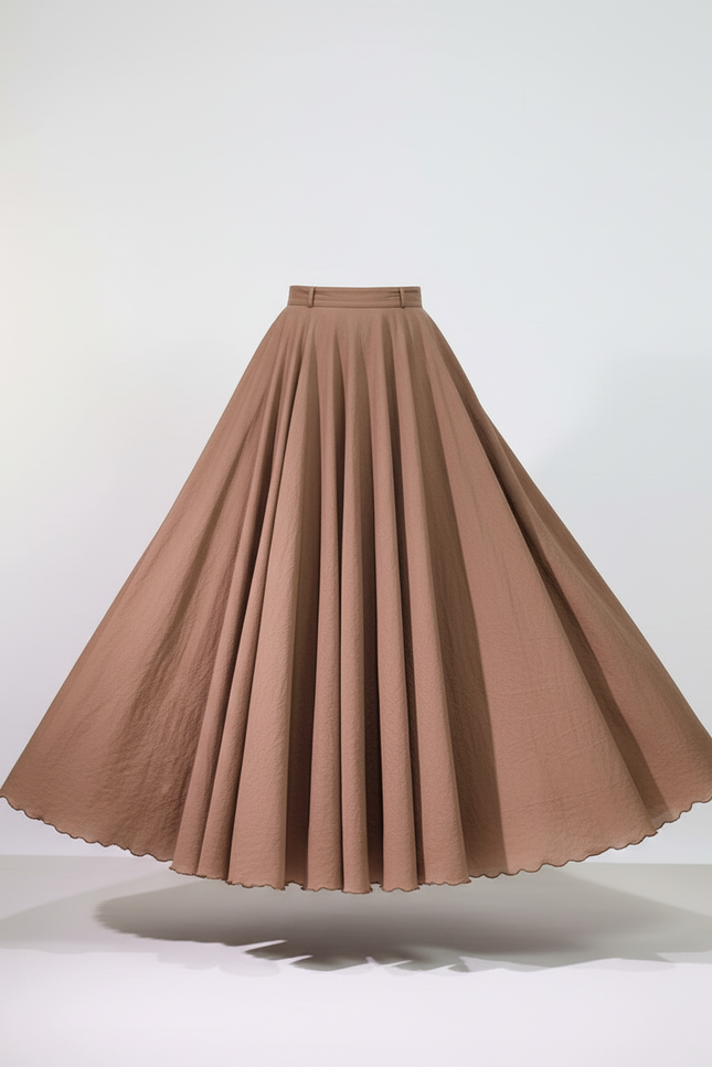 Jupe Longue Taupe Fluide Bohème