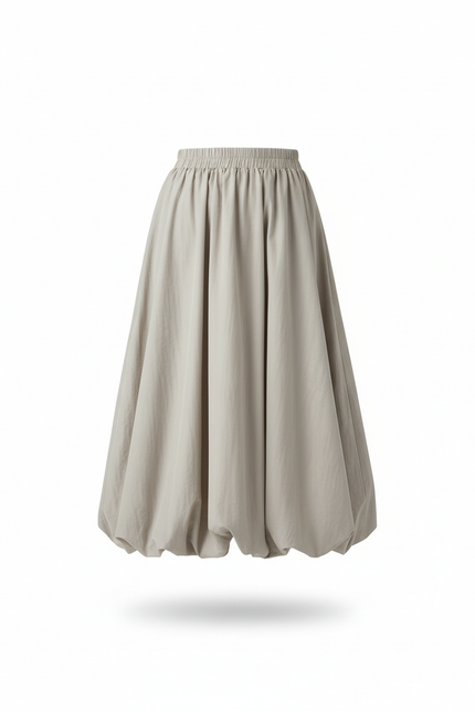 Jupe Longue Beige Lanterne Élégante