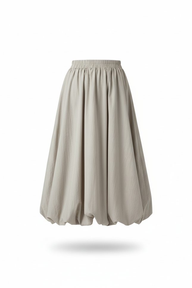 Jupe Longue Beige Lanterne Élégante