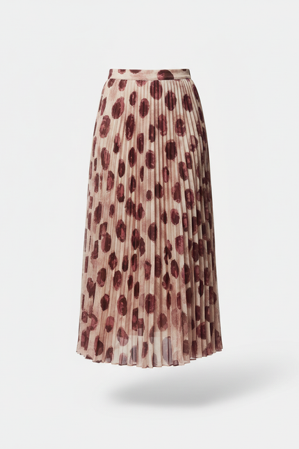 Jupe Longue Plissée À Pois Fluide Femme
