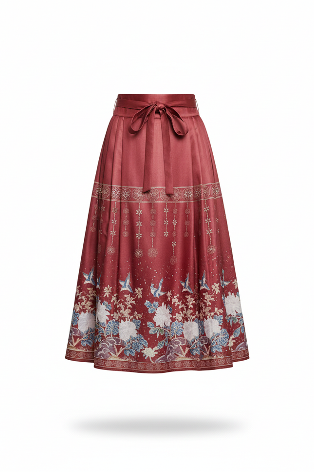 Jupe Longue Fleurie Rose