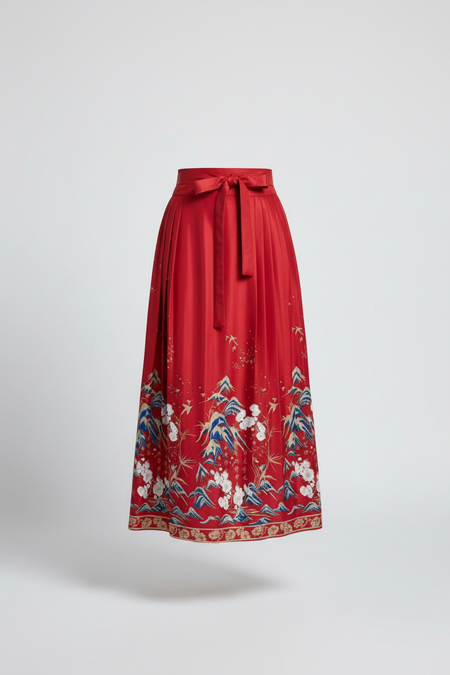 Jupe Longue Rouge Et Blanche