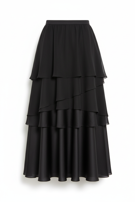 Jupe Longue Plissée Motifs Chinois Élégante Originale