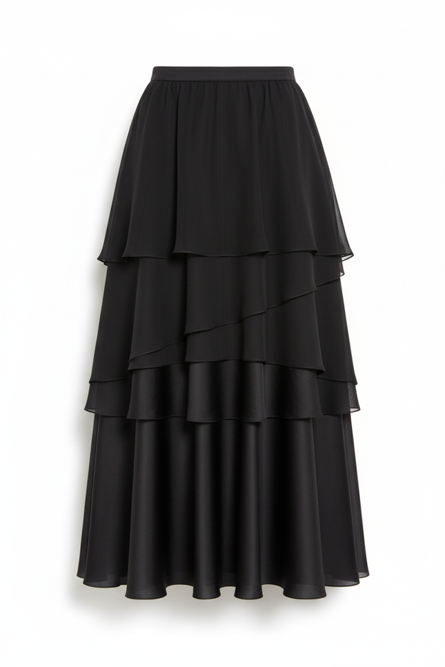 Jupe Longue Plissée Motifs Chinois Élégante Originale