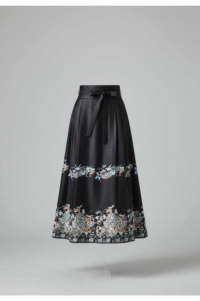 Jupe Longue Portefeuille Noire