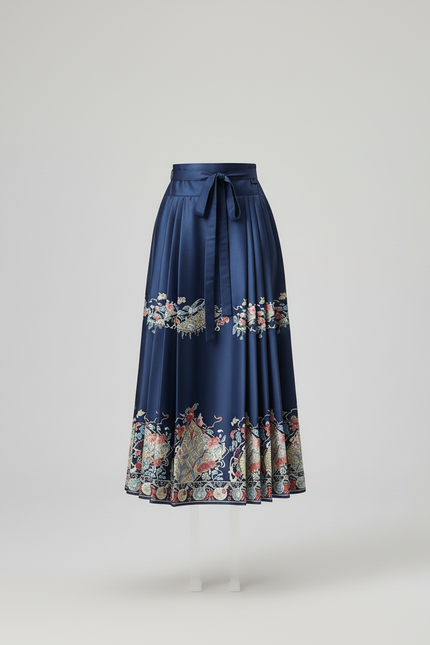 Jupe Longue Plissée Motifs Ethniques Élégante Chic