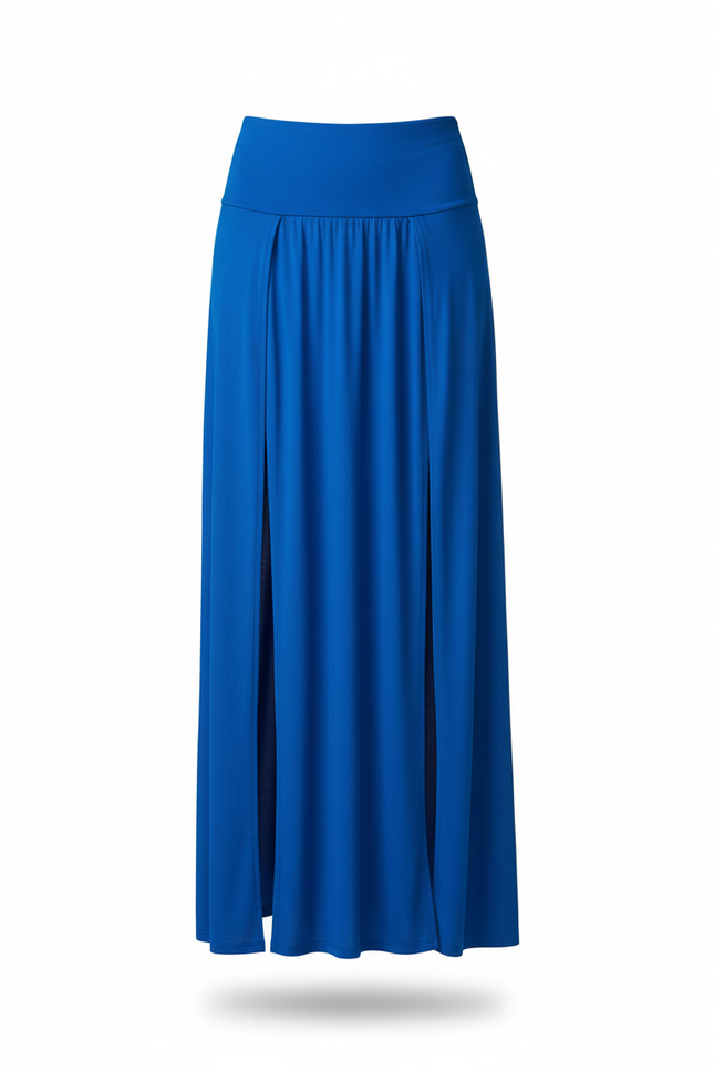 Jupe Longue Fendue Bleu