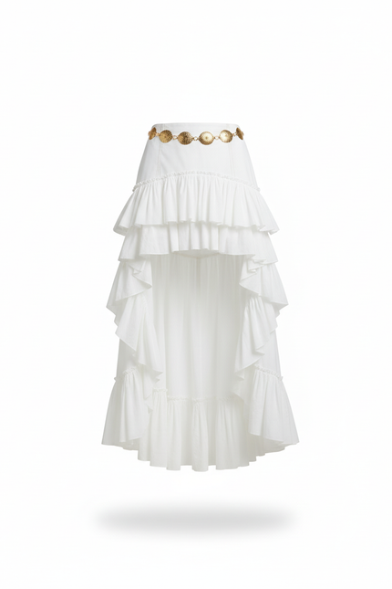 Jupe Longue Asymetrique Blanche