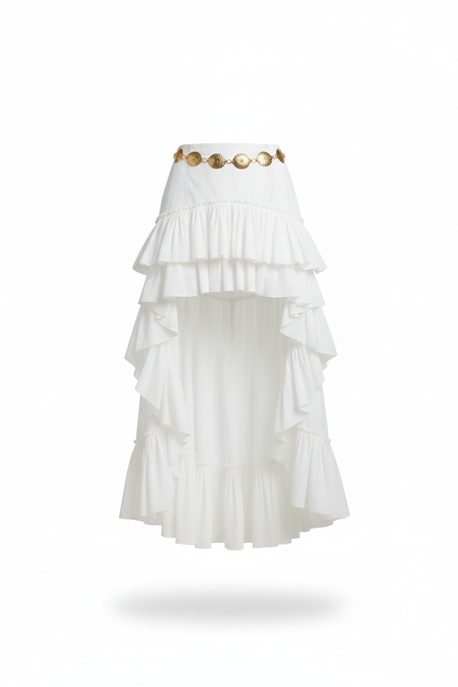 Jupe Longue Asymetrique Blanche