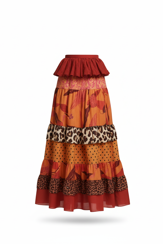 Jupe Longue Imprimé Tropical