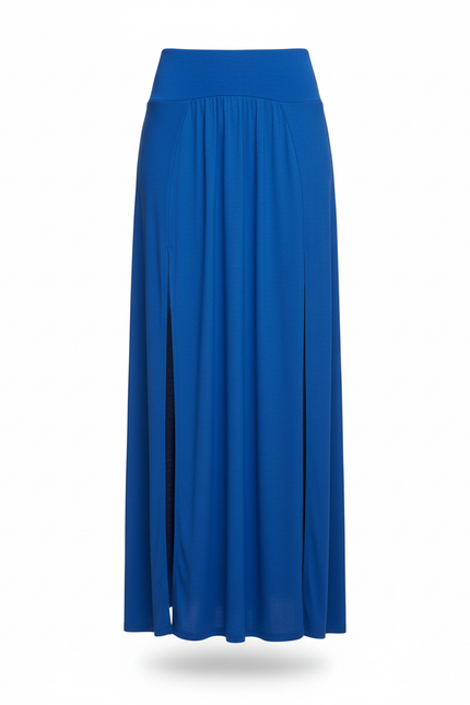 Jupe Longue Bleu Roi Fendue Fluide