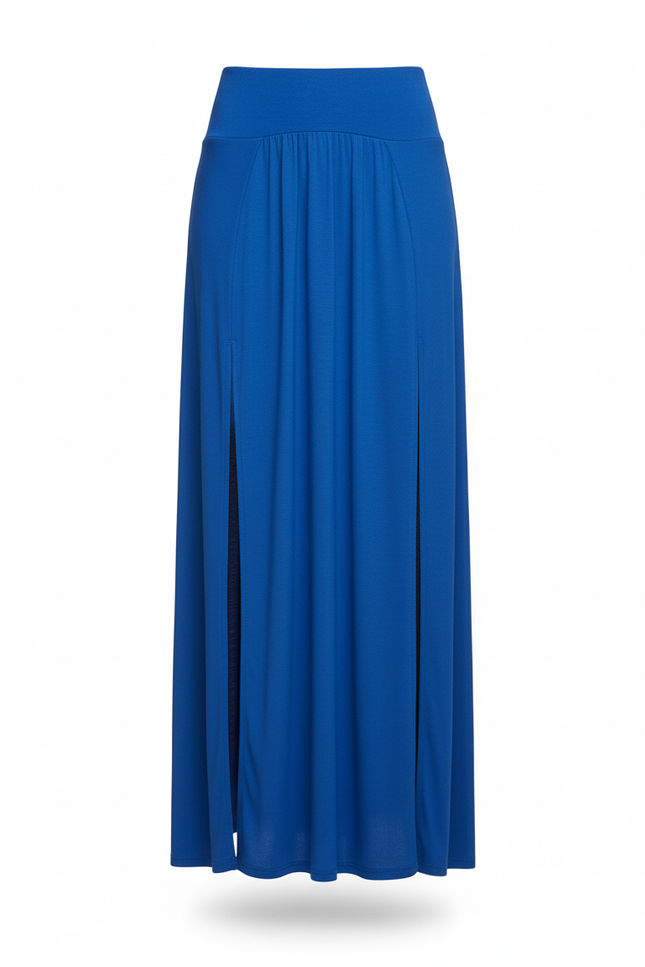 Jupe Longue Bleu Roi Fendue Fluide