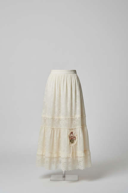 Jupe Longue En Broderie Anglaise