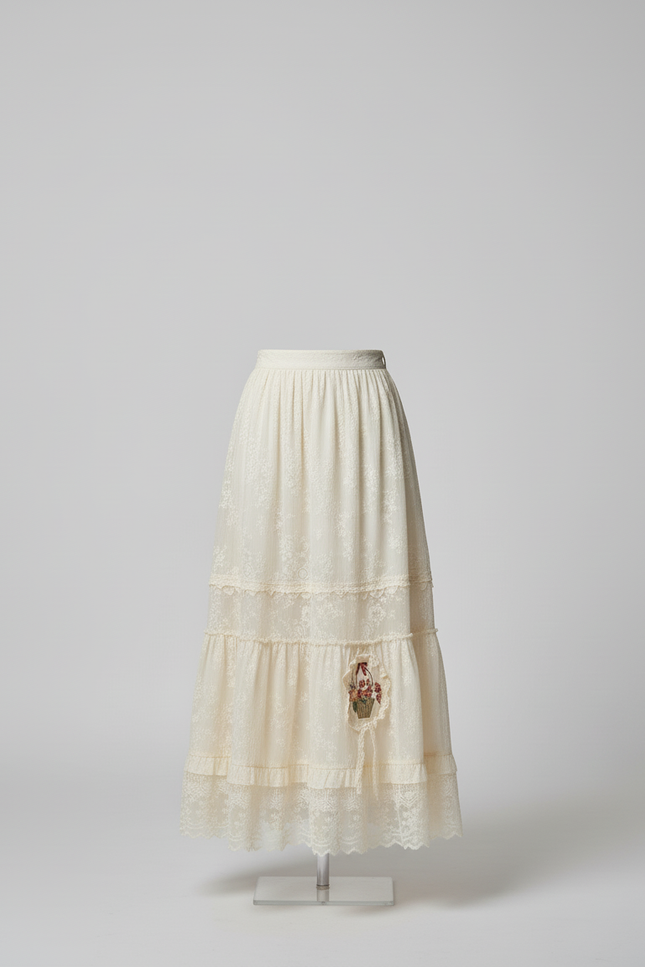 Jupe Longue En Broderie Anglaise
