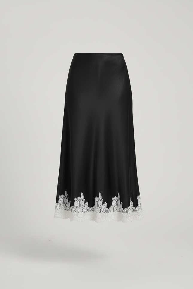 Jupe Longue Noire Broderie Anglaise