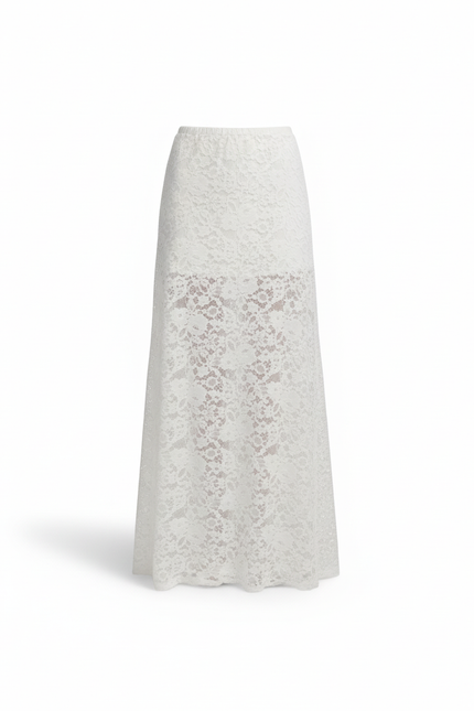 Jupe Longue Blanche Dentelle Élégante